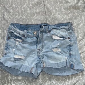 Aeropostale Blue Distressed Jean Shorts